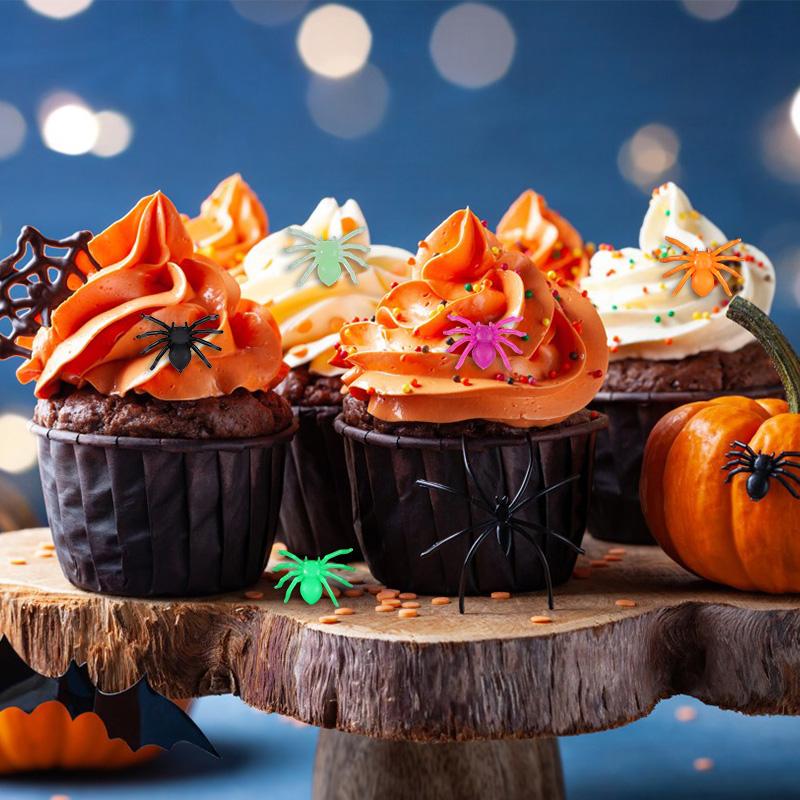 50-200Pcs Halloween Mini Spiders Kids Tricky Toys Gift Halloween Party Home Indoor Outdoor Decoration Haunted House Horror Props