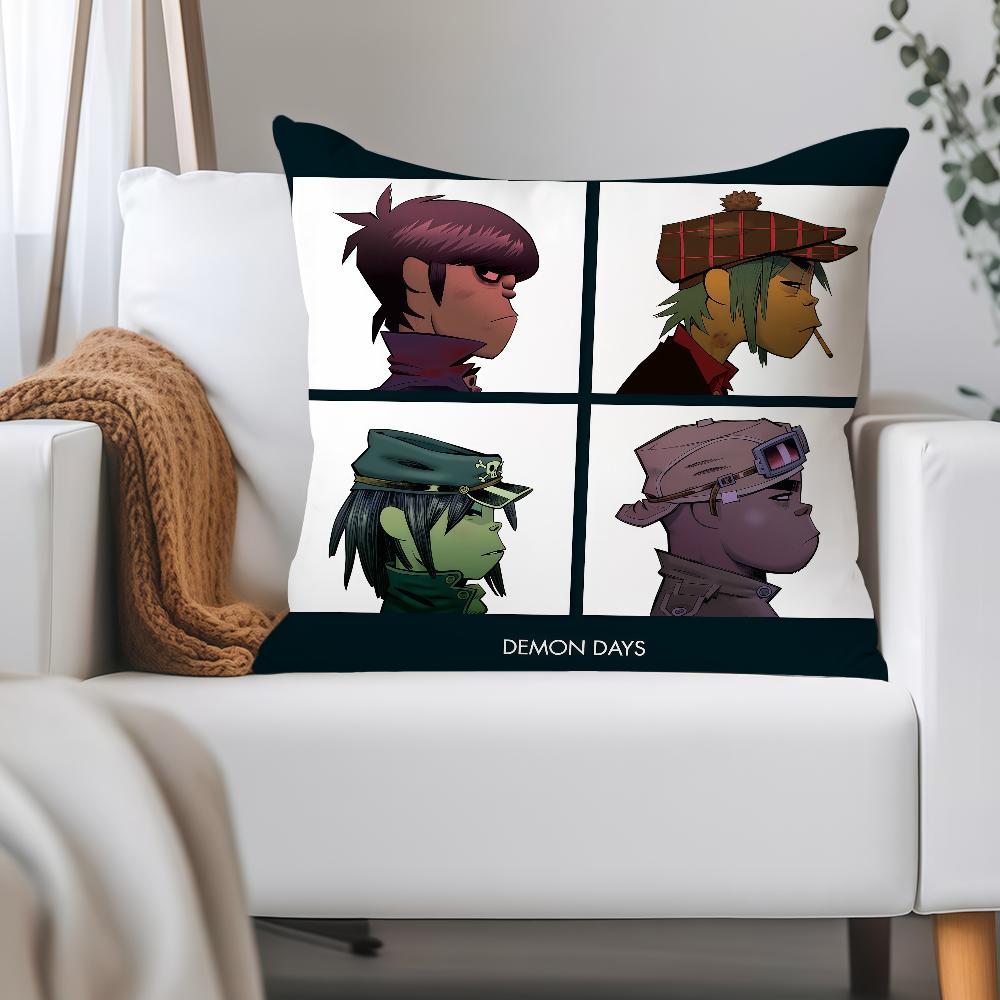 Band G-Gorillaz Plastic Beach Pillow Case Applicable Space For Guest Rooms Interiors Cars Office House Decoration