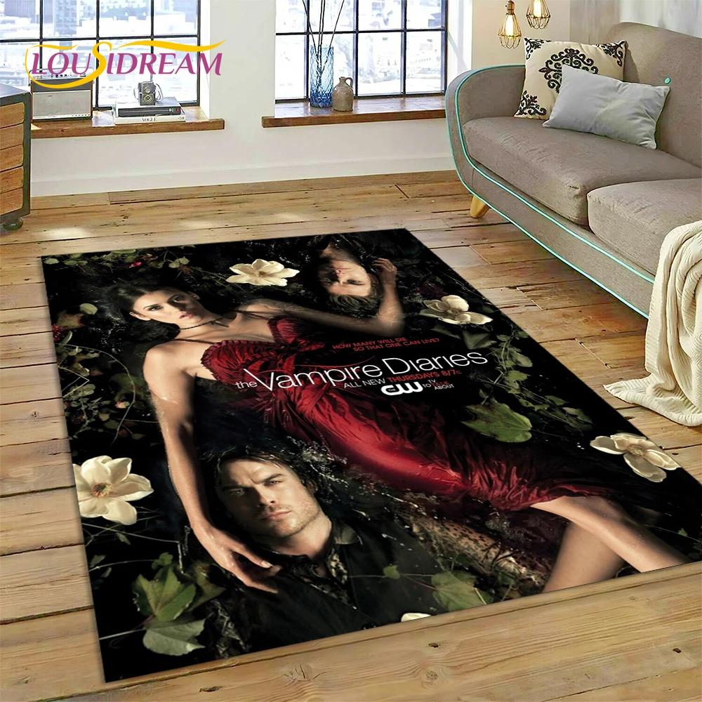 3D Latest The Vampire Diaries Damon Salvatore Rug Carpet for Living Room Bedroom Home Decor,Non-slip Decoration for Sofa Doormat