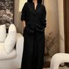 1116 Women's Clothing Textured Fabric Casual Suit, Loose and Thin Shirt, High-waisted Wide-leg Pants.