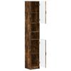 Bathroom Cabinet with Open Shelf UTRECHT Smoked Oak