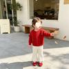 Boys Girls Knit Sweater Single Top / 2Pcs Set Soft Knitted Fabric Warm Children Casual Outfit For Daily Wear