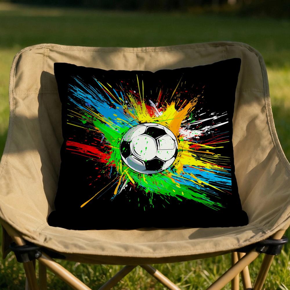 New football print Cushion Cover Soft Reversible  Durable Pillow Cover  MultiScene Use for Home  Car Daily Comfort