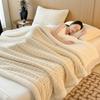 Double-Layer Thickened Fleece Blanket Office Dorm Nap Or Travel Soft Sherpa Plush Throw In Multiple Sizes Colors