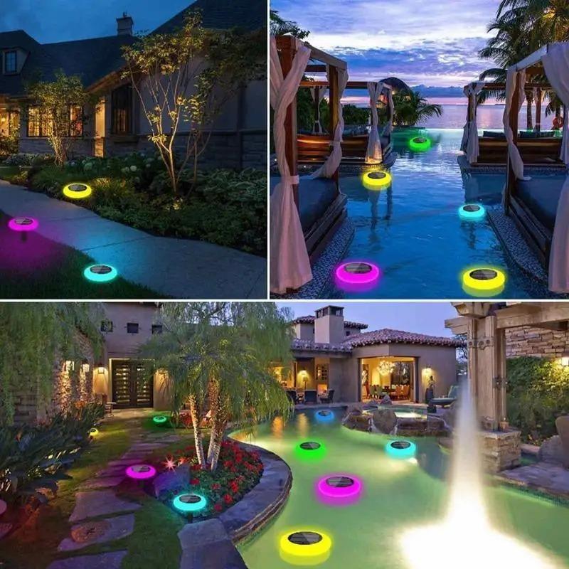 Solar Colorful Lawn Lamp Garden Landscape Lamp with Intelligent Light Control with Colorful Gradient Light & Definition