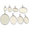 5 Stück Edelstahl 18x25mm 30x40mm Oval Innenmaß Anhänger Cabochon Basis Cameo Leere Fassung Charmschale für DIY Schmuck