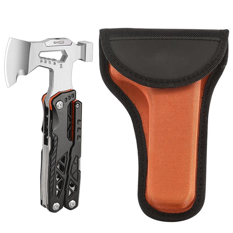 Essenziali per il Campeggio Multiuso Accessori da Campeggio Regali per Uomini Utensile Multiplo 21 in 1 Attrezzatura di Sopravvivenza con Ascia Martello Pinze Cacciaviti per Campeggio Escursionismo
