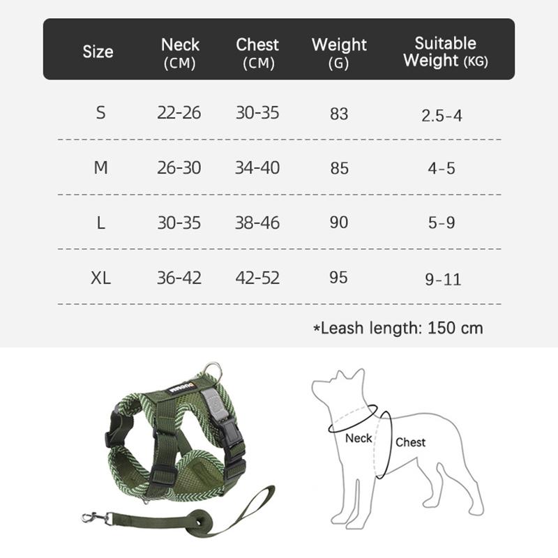 Summer Breathable No Pull Puppy Harness Reflective Adjustable Outdoor Small Medium Dog Harness Leash Set Accesorios Para Perros