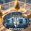 Custom Name Personalized Leo Messi Print Round Rug, Versatile Home Decor Carpet, for Playroom, Apartment, Balcony, Entryway, Hallway Gift