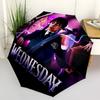 1pc Wednesday Cello Themed Design Umbrella 8 Rib Frame, One-touch Automatic Opening 3 Fold Umbrella, Fashion Gift-p0803075