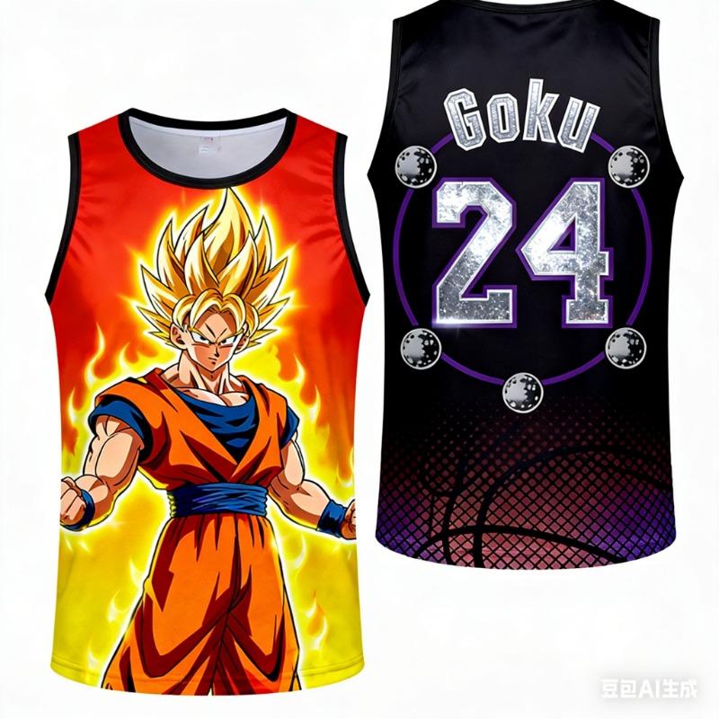 2026 Summer Dragon Ball Retro Fitness Vest Men's Oversized 3D Printed Vest Family Unisex Children's Sports Shirt