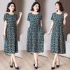 Sommer Damen Mode Floral Print Taschen Kleid Weiblich Kurzarm A-Linie Kleider Damen O-Ausschnitt Locker Vestidos
