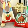 Large Capacity Cartoon Shopping Bag Waterproof Vegetable Storage Bag Handheld Bag  Shopping
