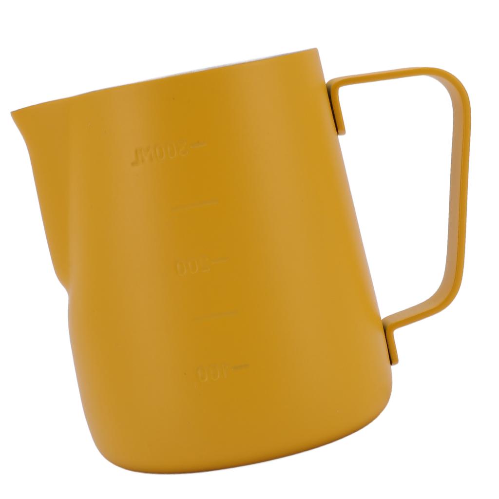 Milk Frothing Pitcher 304 Stainless Steel Latte Art Cup Coffee Accessories Yellow