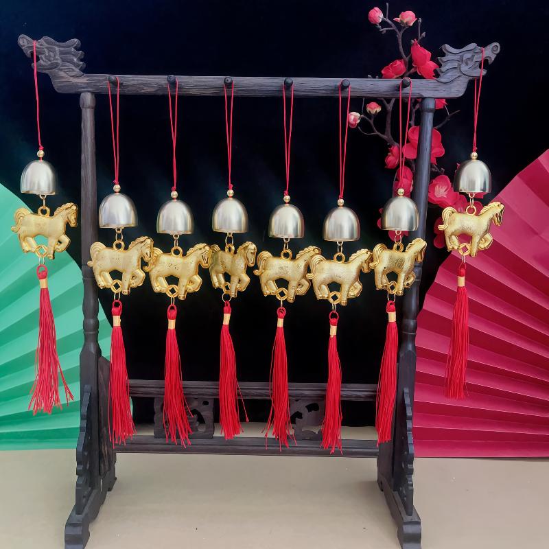 1Piece 2026 Year Of Horse Wind Chime Pendant Long Rope Ornaments For Door Car Home Decor Lucky Charm Hanging Decoration
