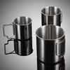 Qianxing 304 Stainless Steel Retro Camping Mug with Foldable Handle