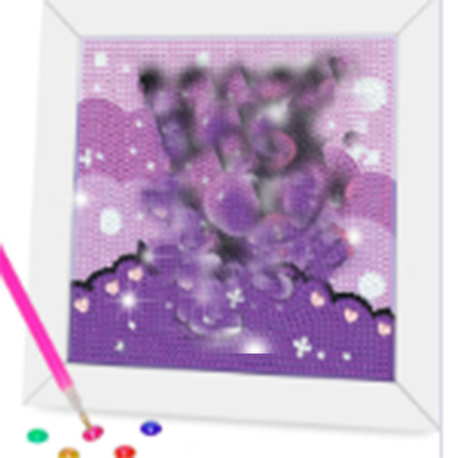 

Diamond Art Kits for Kids Crafts for Girls 8-12 Diamond Art Painting with Wooden Frame Arts and Crafts for Kids Ages4-6 8-10 GEM Art Supplies фиолетовый