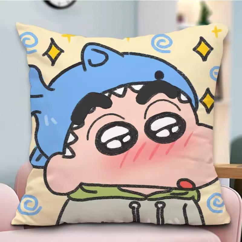 Cute Crayon Shin-chan Cartoon Pillowcases: Fun and Adorable Designs! Sofa Cushion Cover, Room Decoration, Gifts