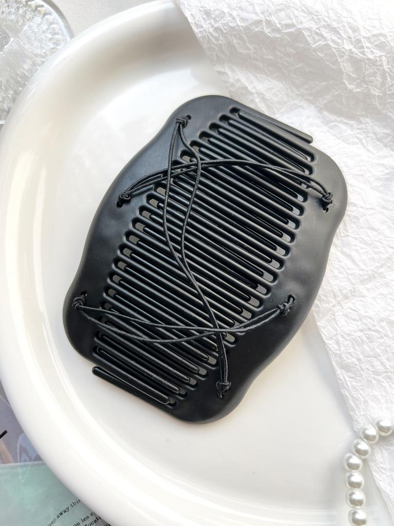 Black Plastic Magic Hair Comb Pearl Elastic Rope Double Row Invisible Fixed Insert Hairpin Tiara Hair Styling Tools for Women