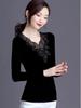 Autumn Coat, Black Mesh Base Shirt, Lace Fashionable Slimming Temperament Top
