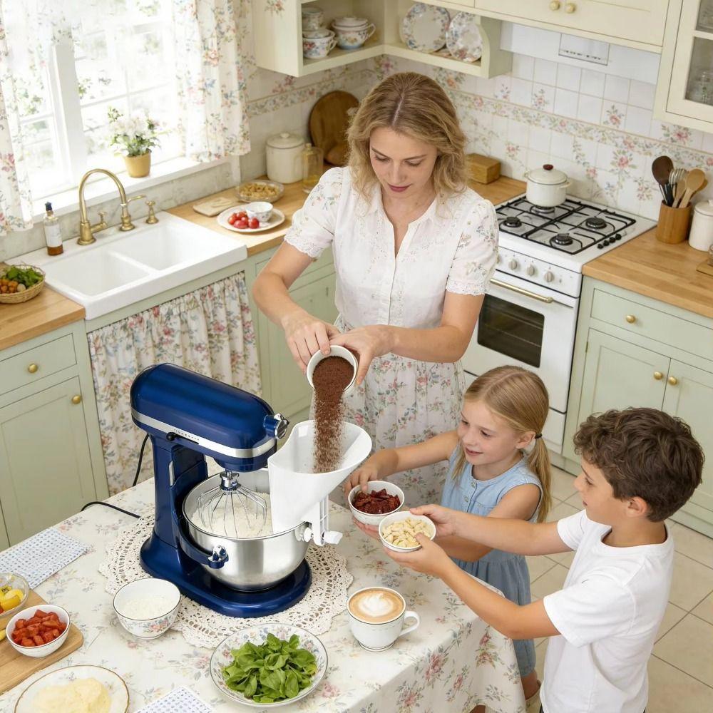 Spill-Proof Stand Mixer Funnel Precise Pouring Mixing Bowl Kitchen Aid  Baking Accessory