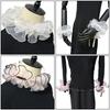 Elizabethan Ruffle False Collar Organza Mesh Neck Ruff Wrist Cuffs for Women Sweater Clothing Decorative Accessory
