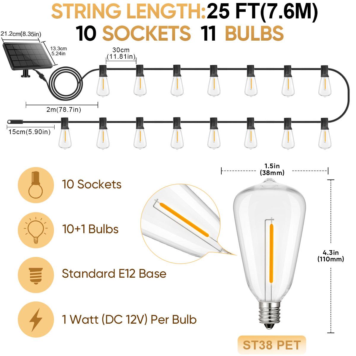 

Светодиодная гирлянда на солнечных батареях ST38, 12 В, 1 Вт, водонепроницаемая, небьющаяся, для садовой вечеринки, солнечные светильники, наружные декоративные Exclude RF Remote