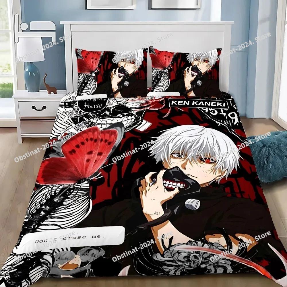 Anime Duvet Pillowcase Bedding Set Adult Boy Girl T-Tokyo G-Ghoul Bedroom Decoration Children Single Double Large Size Gift