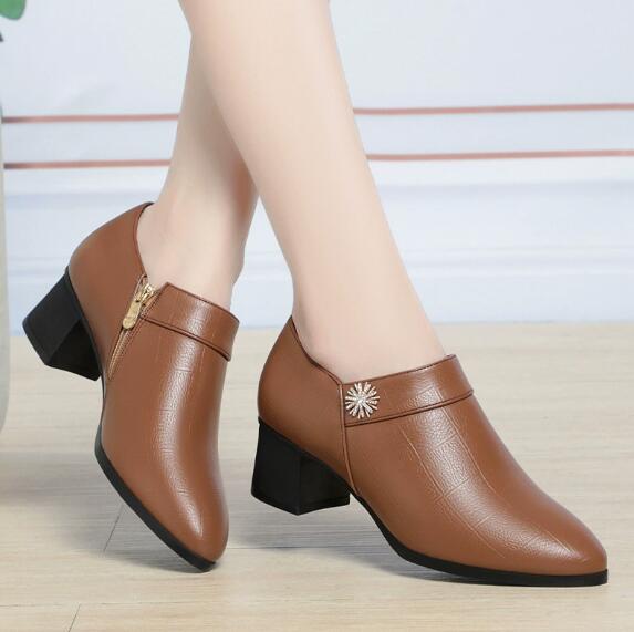 High Heel Pointed Toe Pumps Shoes Spring/autumn New Fashion Comfort Casual Women's Shoes Thick Soled Deep Mouth Single Shoes