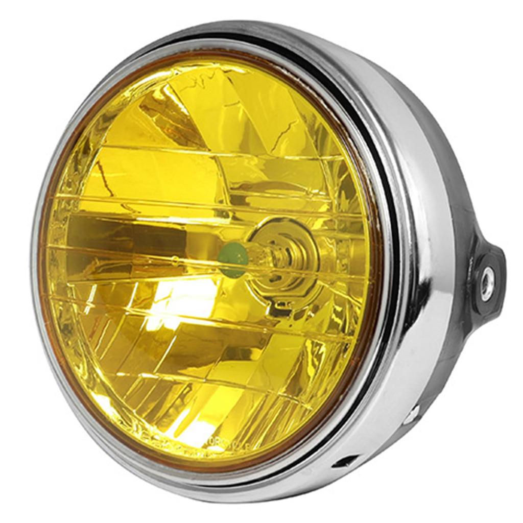 Optimister Motorcycle Headlight H4 Halogen CB400sf Multi-Reflector Universal Hornet CB750 CB1300sf 7" Yellow