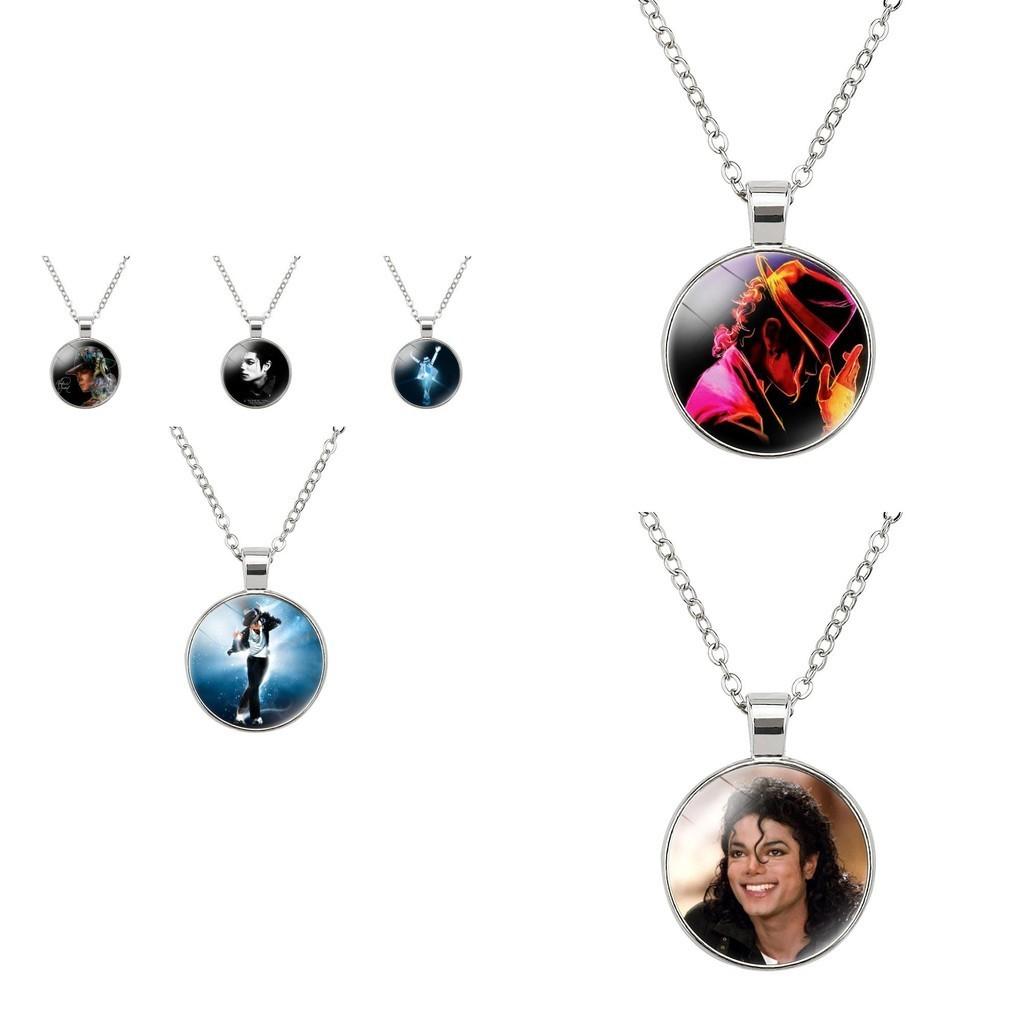 Elegante Michael Jackson Time Gem Anhänger Halskette mit Legierungsanhänger 51-80cm lang