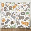 Curtain Cartoon Animal Bear Deer Love Kitten Digital Printing Blackout Curtain Punching