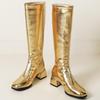 Women's Knee High Boots Winter Shoes 2024 Gold Silver Low Heeled Long Boot Ladies Party Footwear Shoes Large Size 45 Waterproof