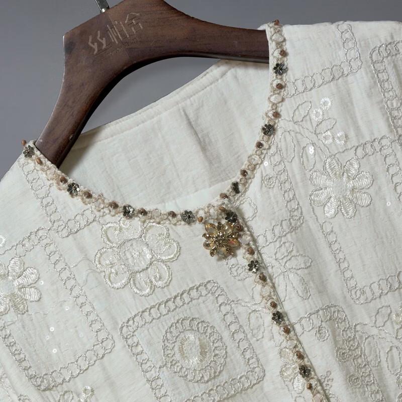 Cypress Women's New Chinese Style Linen Embroidered Jacket