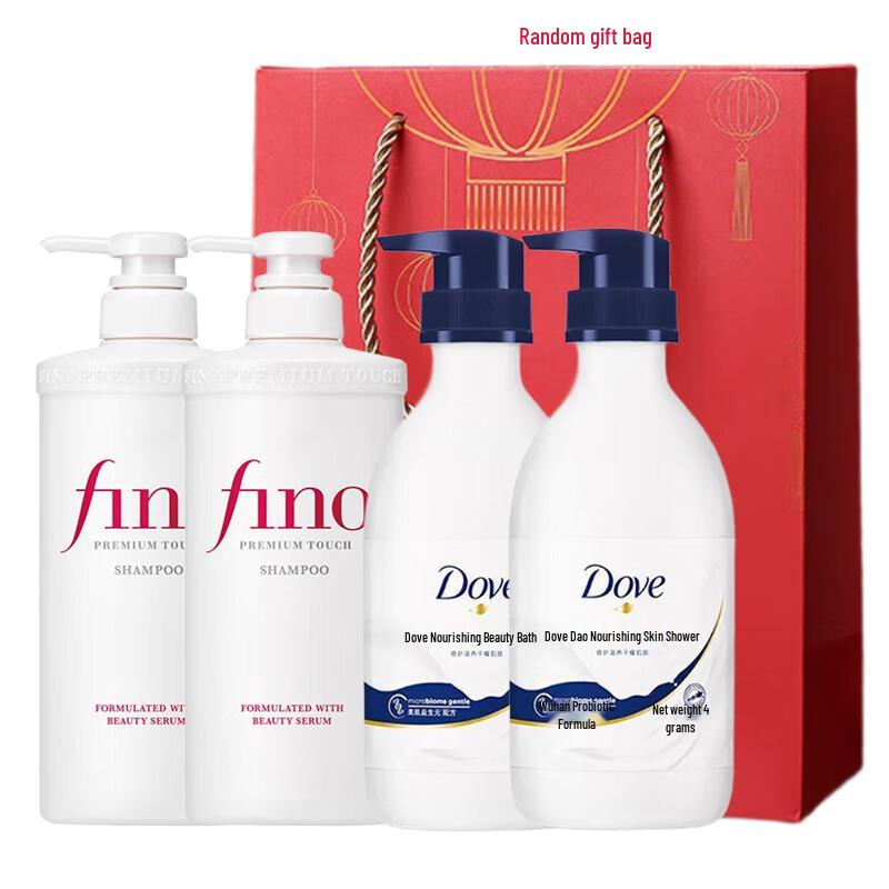 Набор: Увлажняющий шампунь Fen Nong и гель для душа Dove