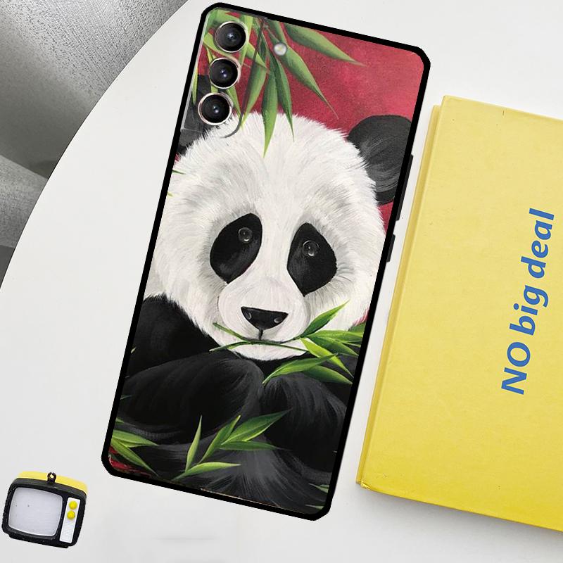 

Чехол с изображением милого медведя в виде панды для Samsung Galaxy S22 Ultra S23 FE S9 S10 Note 10 Plus Note 20 Ultra S20 S21 FE Note 20 Ultra