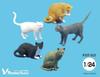 Passion Models Scale Resin Kit Set of 5 Cats for Cat Lovers 1/24 (P35T-025) - (Animals)
