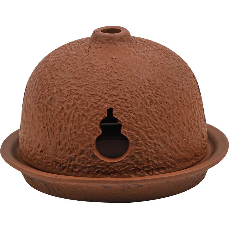 Guanlan Zisha Ceramic Incense Burner - Round Lid, Ideal for Sandalwood & Agarwood, Zen Tea Ceremony Ornament.