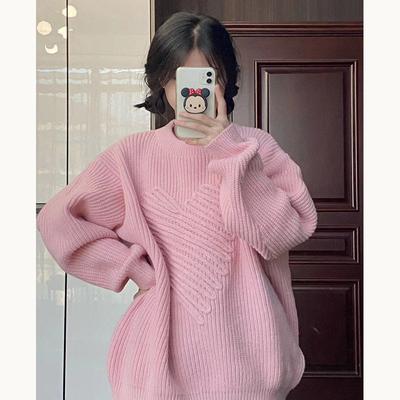 Pullover Pullover weicher Pullover Damen 2022 lockere Oberbekleidung sanfte lockere O-Ausschnitt Langarmpullover Damenoberteil