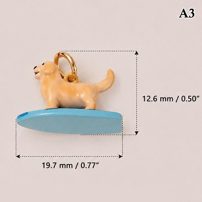 Copper Surfing Dog Hanging Ornaments Hand Painted Multiple Breeds Diy Pendant Charms For Coastal Home Decor Holiday Gifting