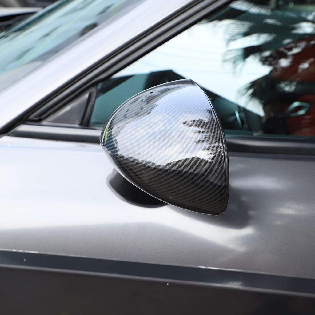 Voodonala for Challenger ABS Carbon Fiber Rearview Mirror Cover Side Mirror Trim Shell Cover Decoration Trim for 2009-2025+Dodge Challenger Exterior