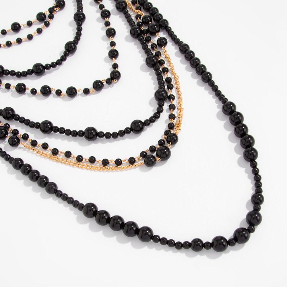 Colier Multistrat cu Perle în Stil Boem Bijuterii Baroc pentru Mireasă Lanț pentru Claviculă pentru Femei Nuntă