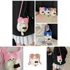 Youthfriendly Wool Knit Shoulder Bag With Breathable Fabric And Playful Animal Pattern