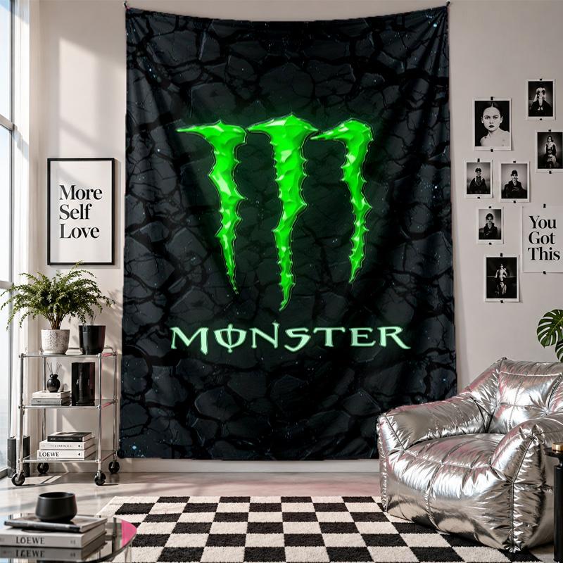 Wall TapestryMonster Energy Art Hanging Cloth Decorative Background Cover for Room Decoration