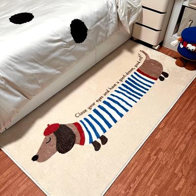 Cartoon Gestreepte Hond Tapijt Keukenkleed Zacht Bedkleed Voor Slaapkamer Tapijt Badkamer Vloermat Absorberend Buitentapijt