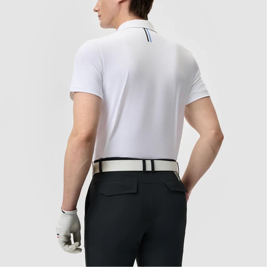 FILA Golf Series Solid Color Simple Versatile Knitted Short Sleeve Polo Shirt Men tops Jade-White A11M525103F-WT