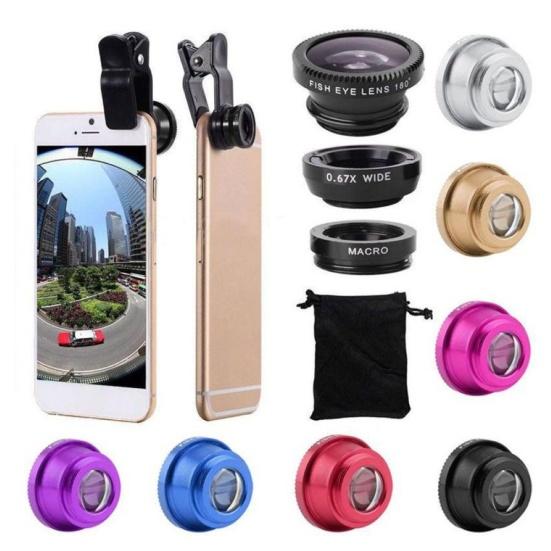 3 In 1 Universal 0.65X Wide Clip On Angle Fisheye Macro Lens