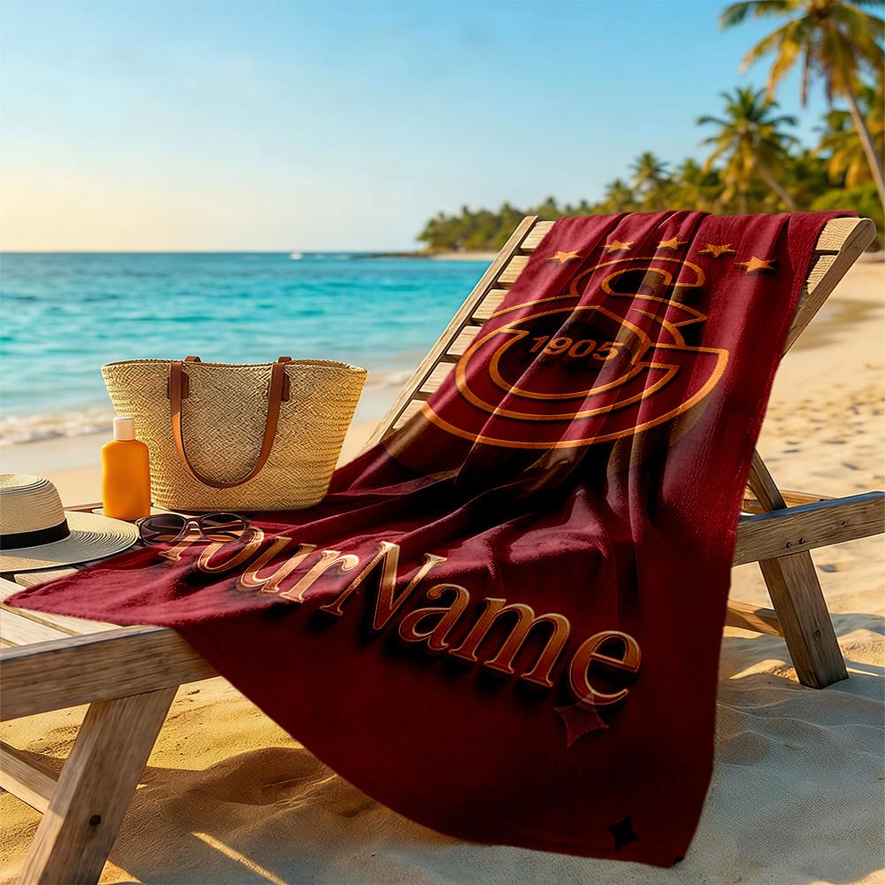 Galatasaray Customize Text Beach Towel High Absorbency & Quick-Dry Suitable for Sports Travel Swimming Yoga Bathroom Beach And Pool