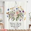 2 Stück 2D Flachdruck Party Fenstervorhänge Floral Inspirierender Bibelvers Polyester Ohne Strom Festliche Wand