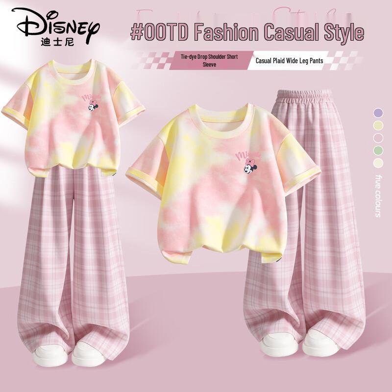 Disney Girls  Summer Short Sleeve & Wide Leg Pants Set 150